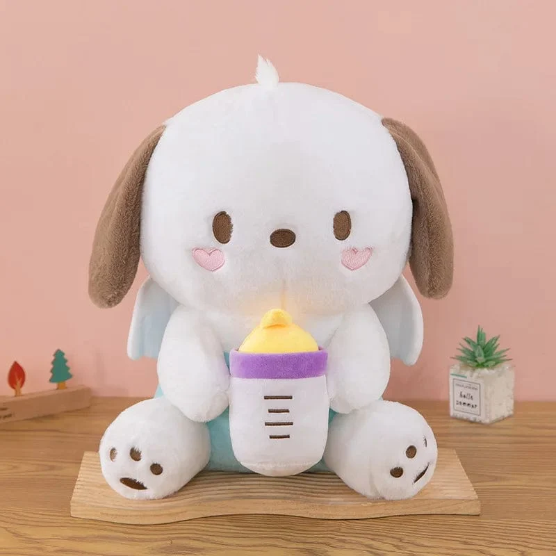 30/45 cm Kreative neue Milchflasche Engel Kuromi Plüsch Spielzeug Puppe Dekoration Kissen Große Pacha Hund Cartoon Puppe für Kinder