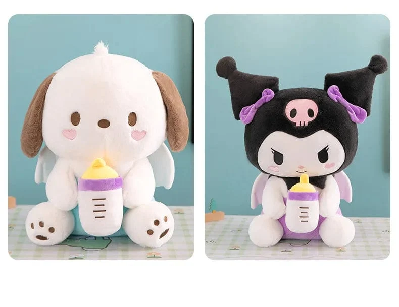 30/45 cm Kreative neue Milchflasche Engel Kuromi Plüsch Spielzeug Puppe Dekoration Kissen Große Pacha Hund Cartoon Puppe für Kinder