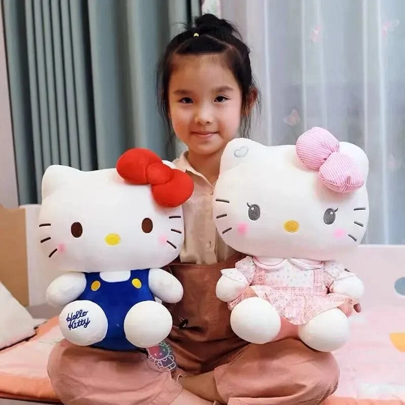 Sanrio Hello Kitty Anime Hello Kitty Stofftiere Plüschtier Weiches Kissen Geburtstagsgeschenke für Mädchen Kawaii Hello Kitty Plüschpuppen