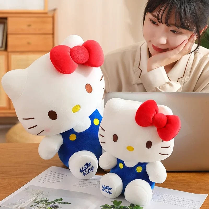 Sanrio Hello Kitty Anime Hello Kitty Stofftiere Plüschtier Weiches Kissen Geburtstagsgeschenke für Mädchen Kawaii Hello Kitty Plüschpuppen