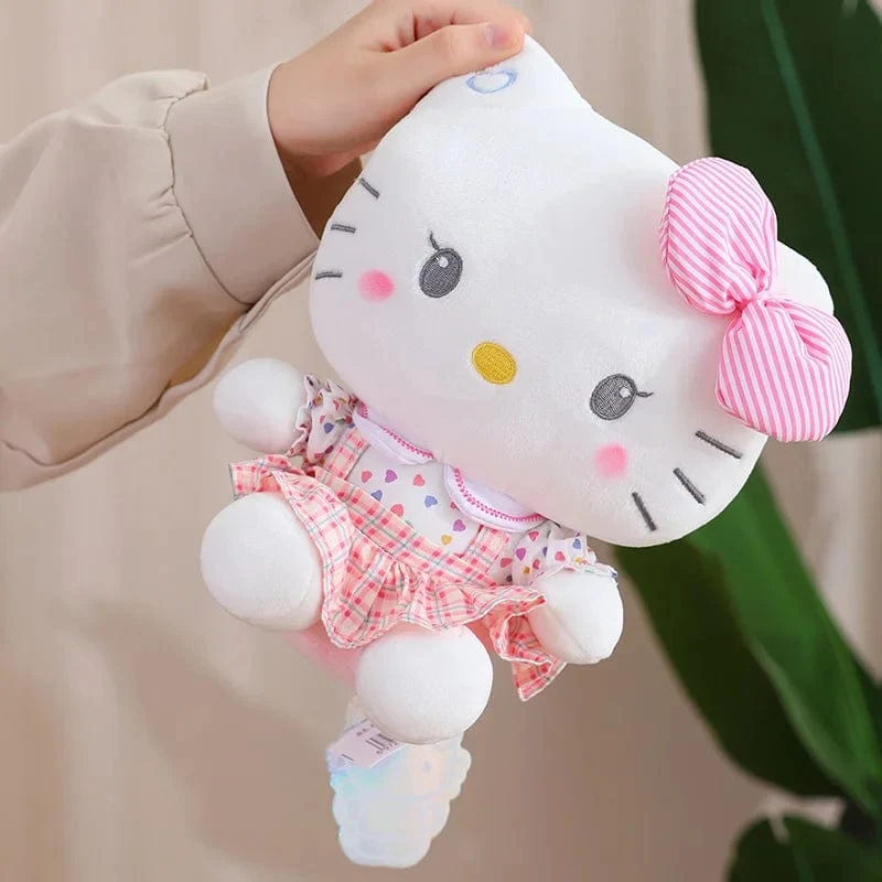 Sanrio Hello Kitty Anime Hello Kitty Stofftiere Plüschtier Weiches Kissen Geburtstagsgeschenke für Mädchen Kawaii Hello Kitty Plüschpuppen