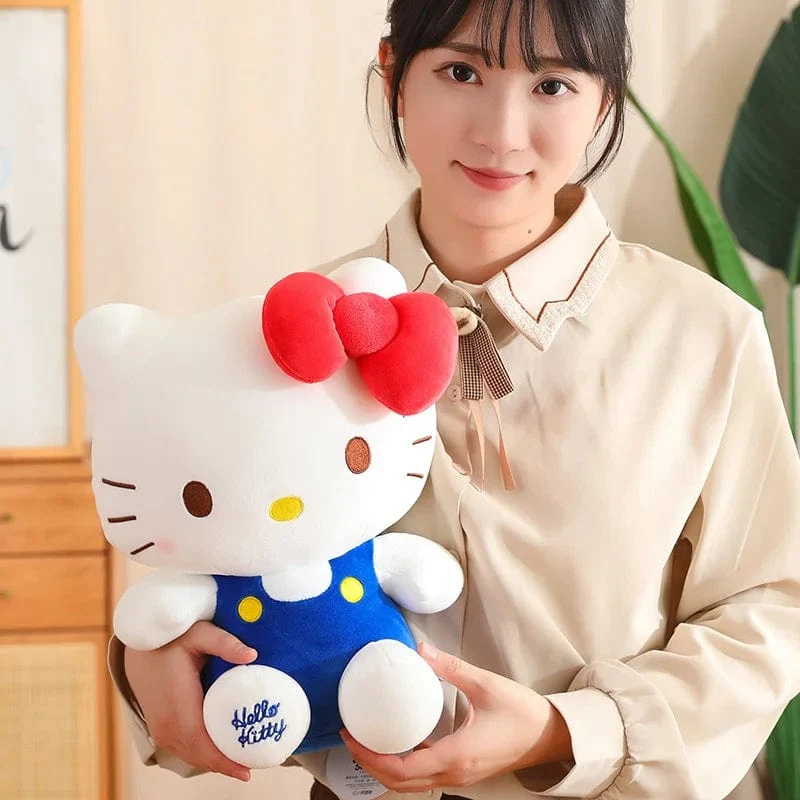Sanrio Hello Kitty Anime Hello Kitty Stofftiere Plüschtier Weiches Kissen Geburtstagsgeschenke für Mädchen Kawaii Hello Kitty Plüschpuppen