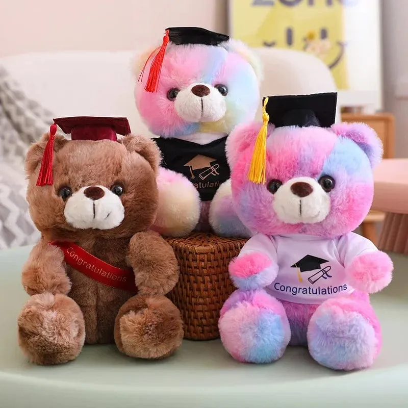 23cm Absolvent Bär mit Hut Plüschtiere Kuscheltiere Bär Plüschtiere Puppe Kissen Kinder Liebhaber Geburtstag Baby Geschenk