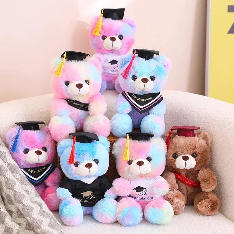 23cm Absolvent Bär mit Hut Plüschtiere Kuscheltiere Bär Plüschtiere Puppe Kissen Kinder Liebhaber Geburtstag Baby Geschenk
