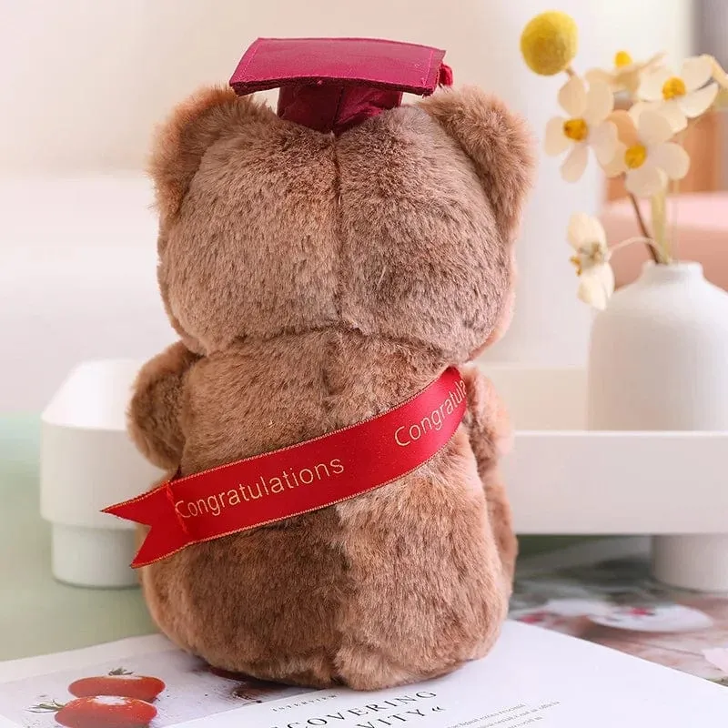 23cm Absolvent Bär mit Hut Plüschtiere Kuscheltiere Bär Plüschtiere Puppe Kissen Kinder Liebhaber Geburtstag Baby Geschenk