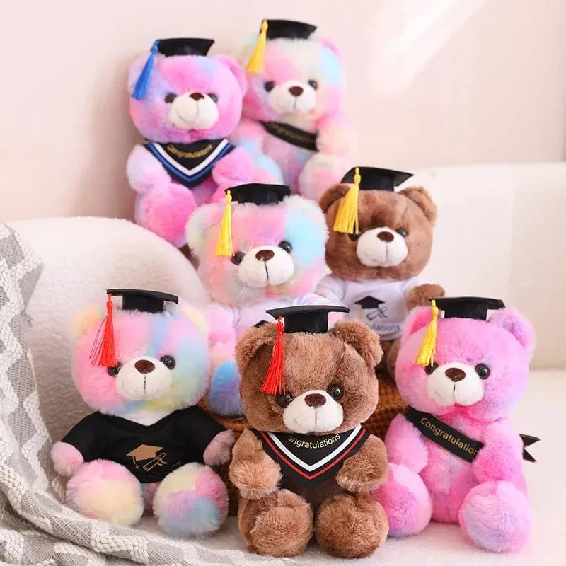 23cm Absolvent Bär mit Hut Plüschtiere Kuscheltiere Bär Plüschtiere Puppe Kissen Kinder Liebhaber Geburtstag Baby Geschenk