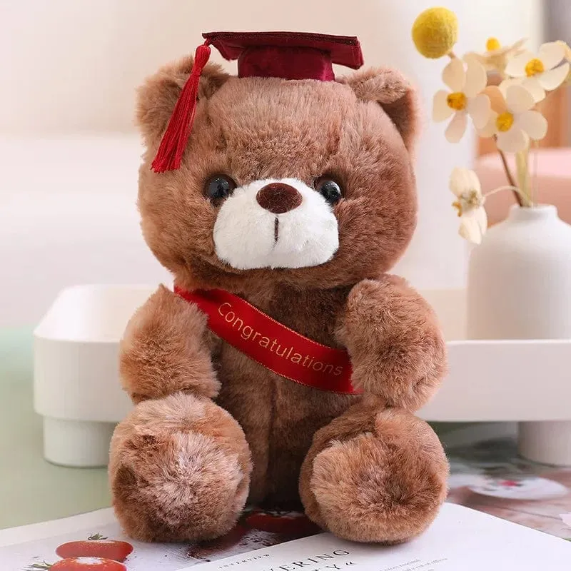 23cm Absolvent Bär mit Hut Plüschtiere Kuscheltiere Bär Plüschtiere Puppe Kissen Kinder Liebhaber Geburtstag Baby Geschenk