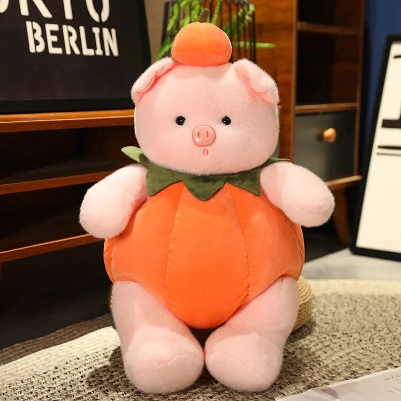 Niedliches Cartoon-Plüschtier für den Urlaub, Kürbis, Bär, Kaninchen, Schwein, Küken, Puppe, Kissen, begleitet Dekompressionsspielzeug, Geburtstags- und Halloween-Geschenk