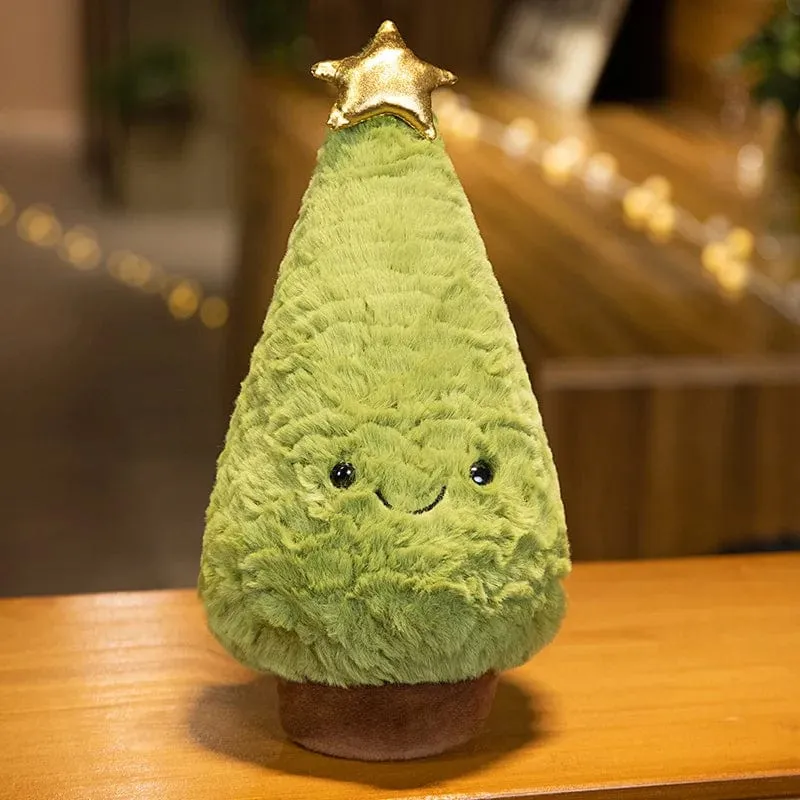 Weihnachtsbaum Plüschtiere Weihnachtsmann Kissen Weiches Rentier Kuscheltier Süßes Geburtstags-Plüschtier Geschenke Weihnachtsgeschenk für Kinder
