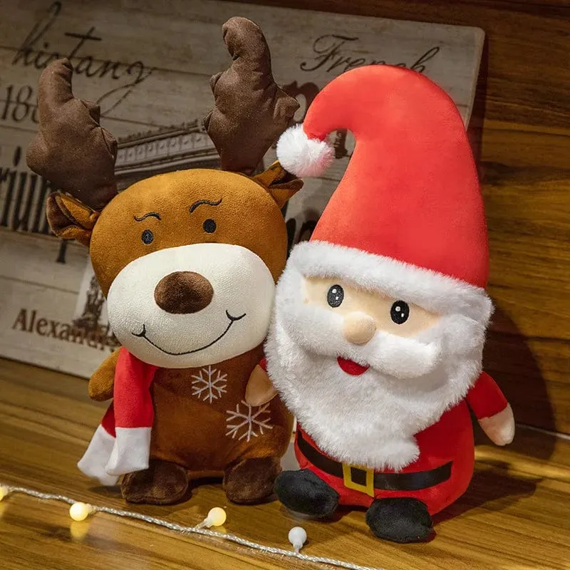Weihnachtsbaum Plüschtiere Weihnachtsmann Kissen Weiches Rentier Kuscheltier Süßes Geburtstags-Plüschtier Geschenke Weihnachtsgeschenk für Kinder