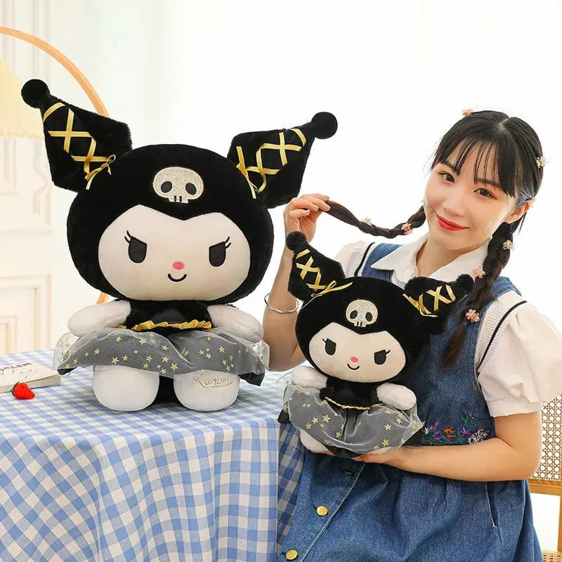 Plüschtier Weißer Hund Plüsch Schwarz Gold Kuromi Spielzeug Mädchen Puppe Großes Kissen Cinnamoroll Ostern Kind Niedlich Schwarz Gold Kt Katze Puppe Geschenke