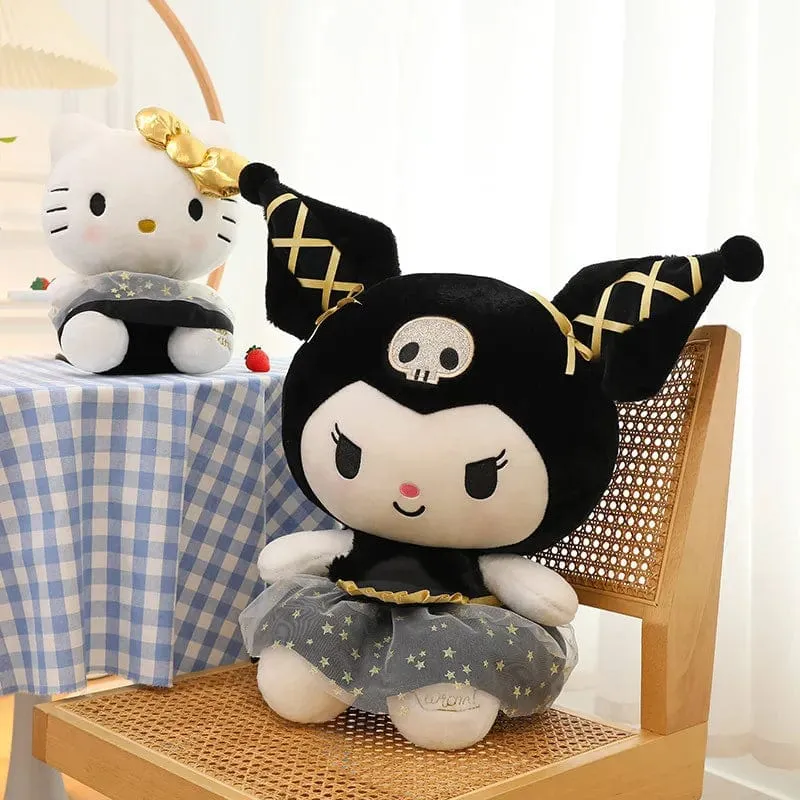 Plüschtier Weißer Hund Plüsch Schwarz Gold Kuromi Spielzeug Mädchen Puppe Großes Kissen Cinnamoroll Ostern Kind Niedlich Schwarz Gold Kt Katze Puppe Geschenke