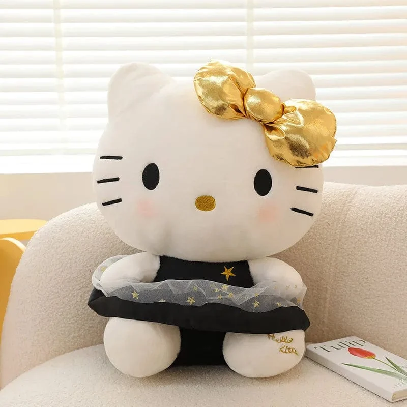Plüschtier Weißer Hund Plüsch Schwarz Gold Kuromi Spielzeug Mädchen Puppe Großes Kissen Cinnamoroll Ostern Kind Niedlich Schwarz Gold Kt Katze Puppe Geschenke