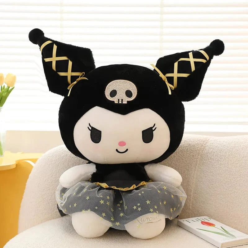 Plüschtier Weißer Hund Plüsch Schwarz Gold Kuromi Spielzeug Mädchen Puppe Großes Kissen Cinnamoroll Ostern Kind Niedlich Schwarz Gold Kt Katze Puppe Geschenke