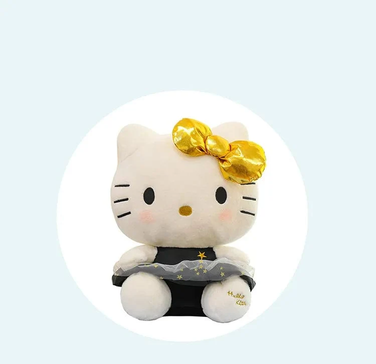 Plüschtier Weißer Hund Plüsch Schwarz Gold Kuromi Spielzeug Mädchen Puppe Großes Kissen Cinnamoroll Ostern Kind Niedlich Schwarz Gold Kt Katze Puppe Geschenke