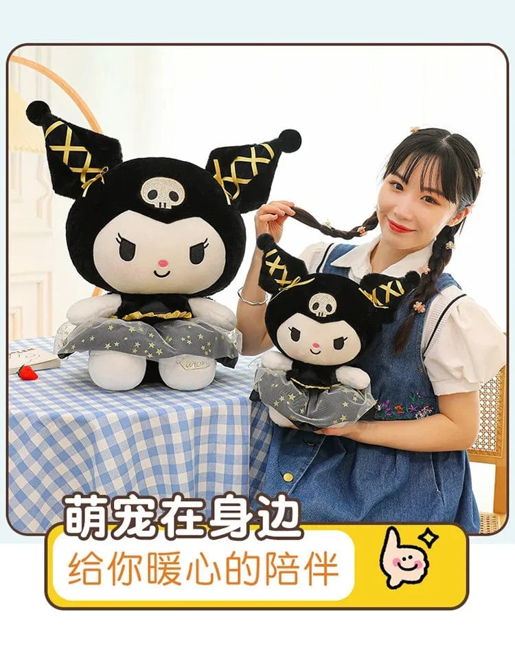 Plüschtier Weißer Hund Plüsch Schwarz Gold Kuromi Spielzeug Mädchen Puppe Großes Kissen Cinnamoroll Ostern Kind Niedlich Schwarz Gold Kt Katze Puppe Geschenke