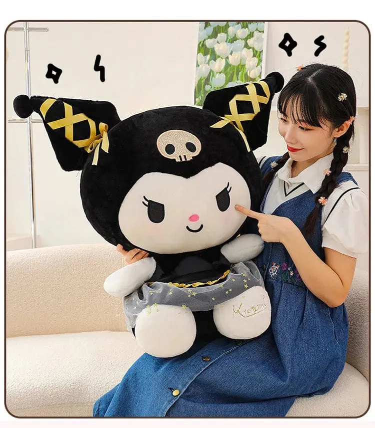 Plüschtier Weißer Hund Plüsch Schwarz Gold Kuromi Spielzeug Mädchen Puppe Großes Kissen Cinnamoroll Ostern Kind Niedlich Schwarz Gold Kt Katze Puppe Geschenke
