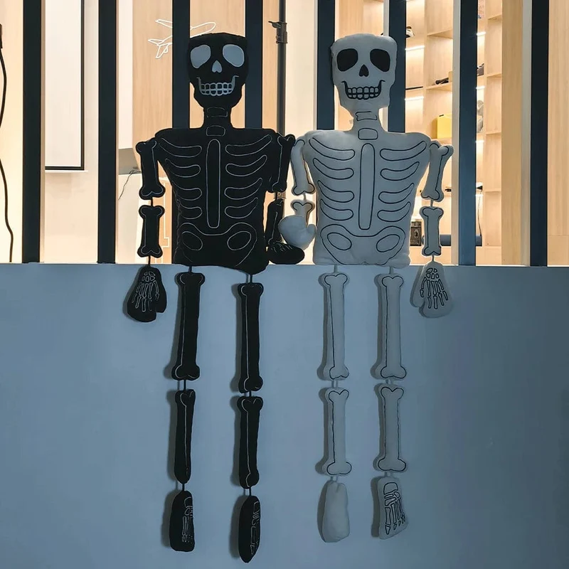 MyRytanda Happy Halloween Plüschtiere Hausschuhe Kawaii Geisterkissen Kürbis Schultertaschen Horror Totenkopf Flauschige Puppen