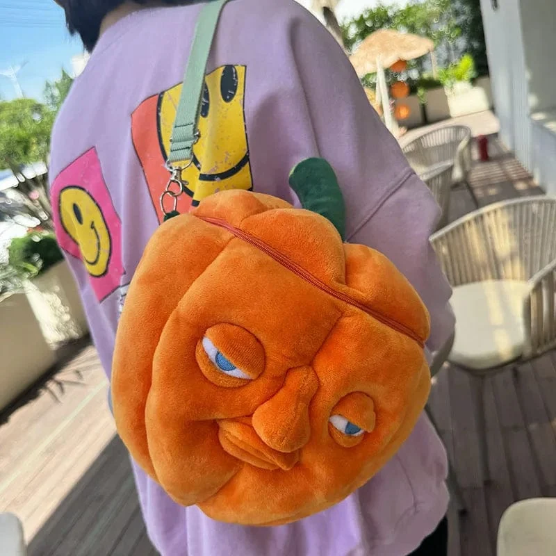 MyRytanda Happy Halloween Plüschtiere Hausschuhe Kawaii Geisterkissen Kürbis Schultertaschen Horror Totenkopf Flauschige Puppen