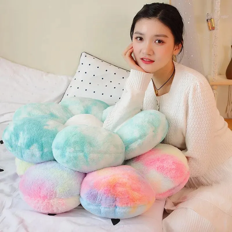 30–65 cm Kawaii buntes Blumen-Plüschkissen, weiche Sonnenblumen-Pflanzenmatte, gefülltes Schlafsofa, Rückenkissen, Deko-Geschenke