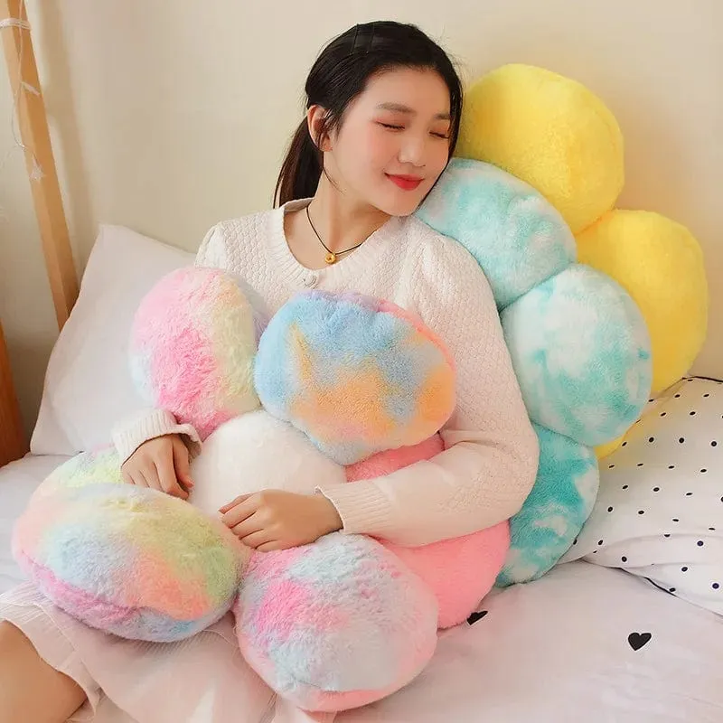 30–65 cm Kawaii buntes Blumen-Plüschkissen, weiche Sonnenblumen-Pflanzenmatte, gefülltes Schlafsofa, Rückenkissen, Deko-Geschenke