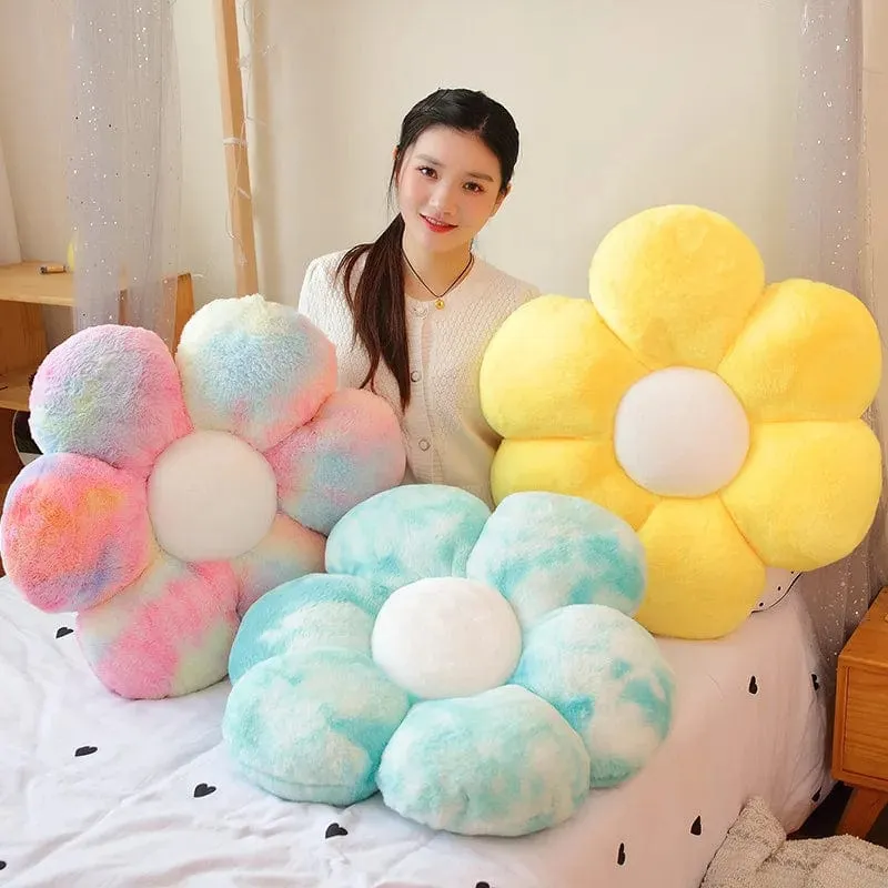 30–65 cm Kawaii buntes Blumen-Plüschkissen, weiche Sonnenblumen-Pflanzenmatte, gefülltes Schlafsofa, Rückenkissen, Deko-Geschenke