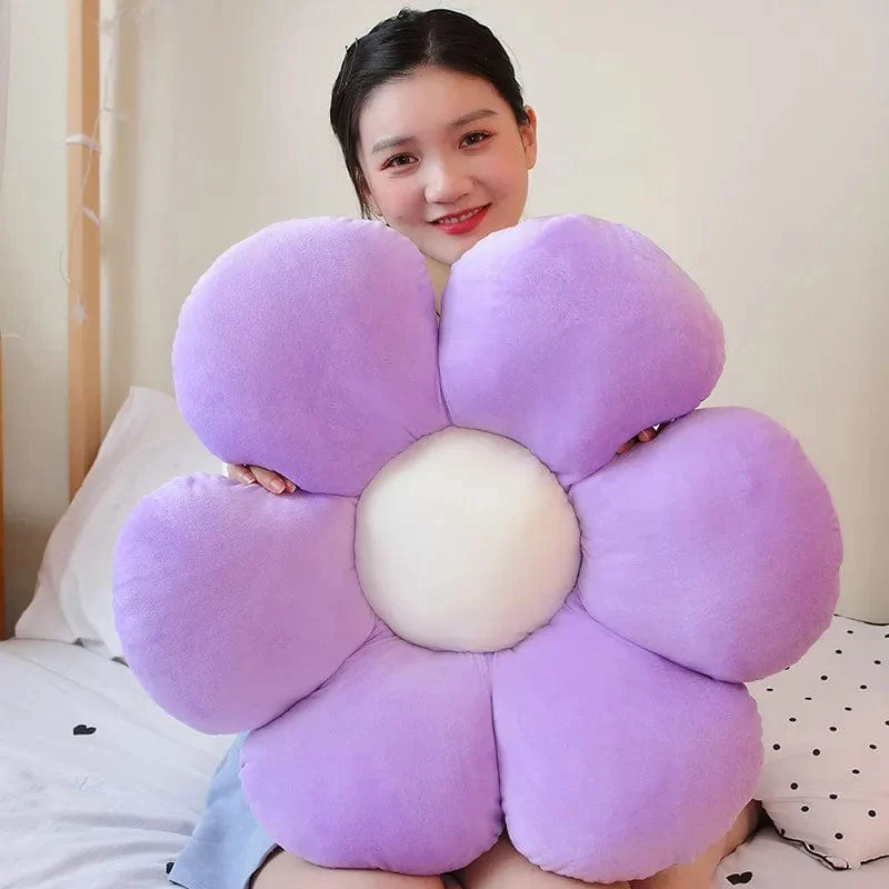 30–65 cm Kawaii buntes Blumen-Plüschkissen, weiche Sonnenblumen-Pflanzenmatte, gefülltes Schlafsofa, Rückenkissen, Deko-Geschenke