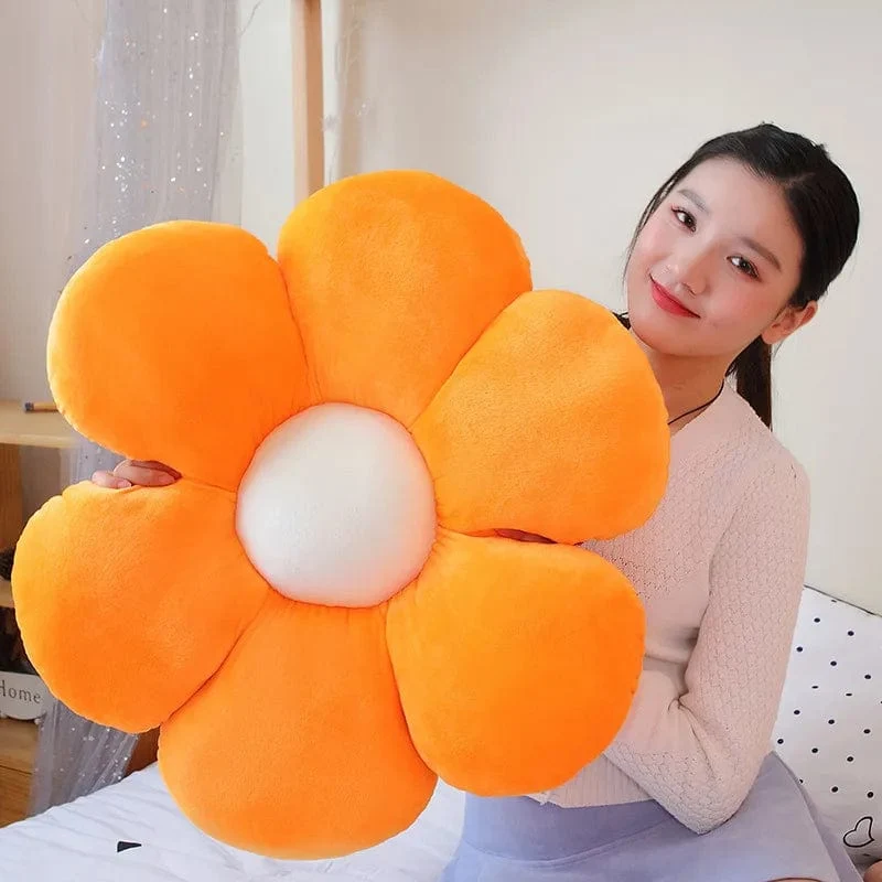 30–65 cm Kawaii buntes Blumen-Plüschkissen, weiche Sonnenblumen-Pflanzenmatte, gefülltes Schlafsofa, Rückenkissen, Deko-Geschenke