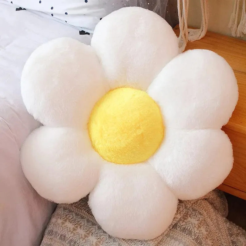 30–65 cm Kawaii buntes Blumen-Plüschkissen, weiche Sonnenblumen-Pflanzenmatte, gefülltes Schlafsofa, Rückenkissen, Deko-Geschenke