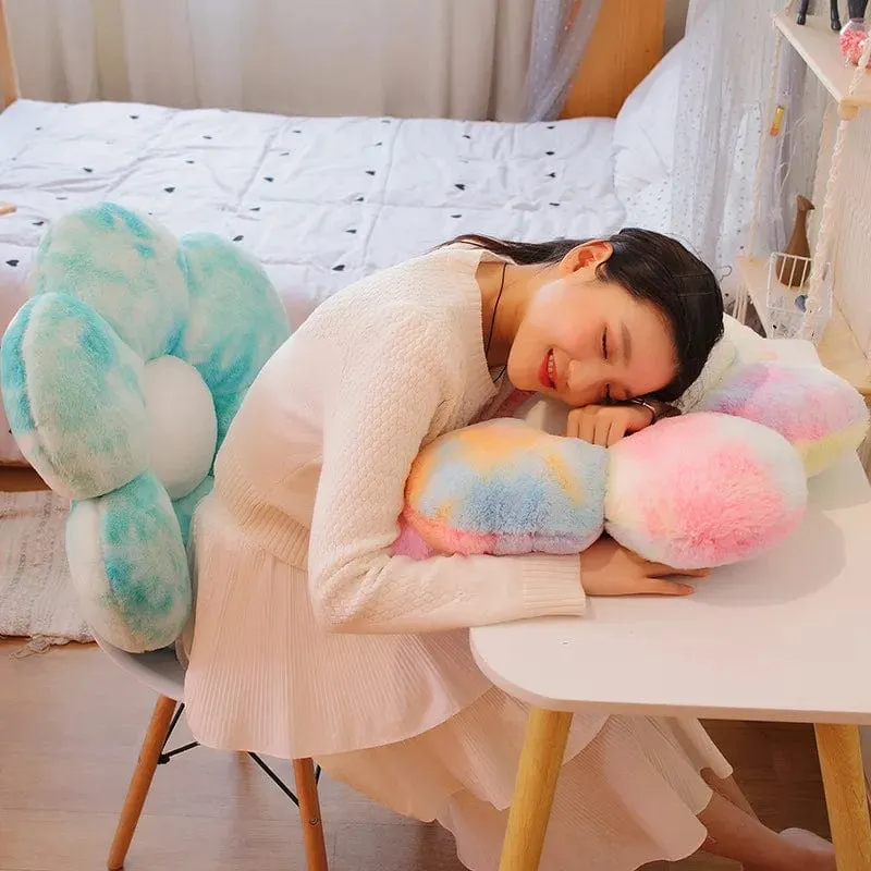 30–65 cm Kawaii buntes Blumen-Plüschkissen, weiche Sonnenblumen-Pflanzenmatte, gefülltes Schlafsofa, Rückenkissen, Deko-Geschenke