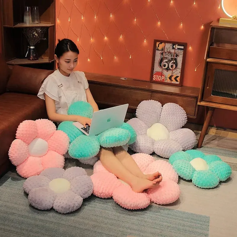 30–65 cm Kawaii buntes Blumen-Plüschkissen, weiche Sonnenblumen-Pflanzenmatte, gefülltes Schlafsofa, Rückenkissen, Deko-Geschenke