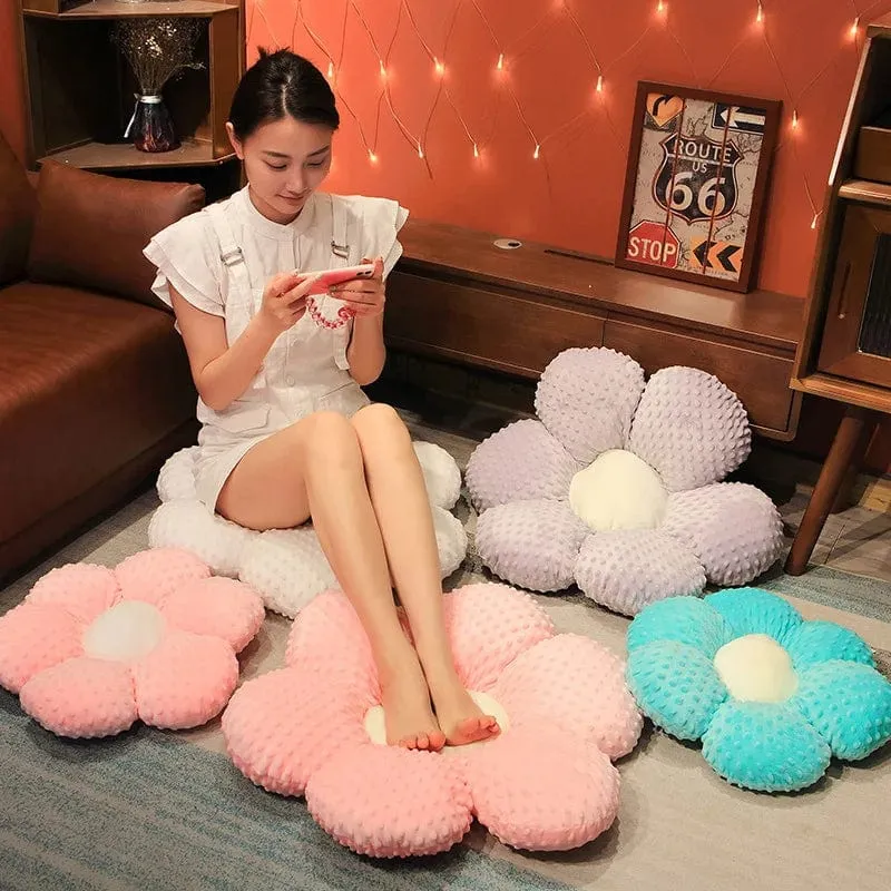 30–65 cm Kawaii buntes Blumen-Plüschkissen, weiche Sonnenblumen-Pflanzenmatte, gefülltes Schlafsofa, Rückenkissen, Deko-Geschenke