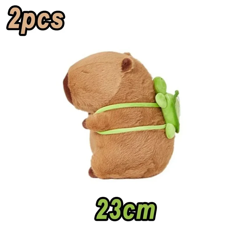 45 cm Vollständig gefülltes Capybara-Plüschtier mit Schildkröten-Rucksack, Spielzeug für Babys, Beschwichtigungs-Schlafkissen, schönes Weihnachtsgeschenk