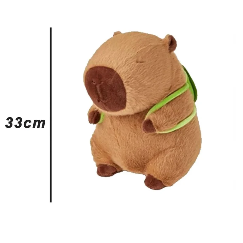 45 cm Vollständig gefülltes Capybara-Plüschtier mit Schildkröten-Rucksack, Spielzeug für Babys, Beschwichtigungs-Schlafkissen, schönes Weihnachtsgeschenk