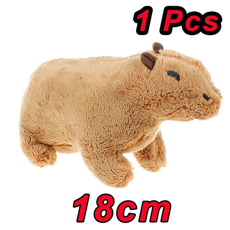 45 cm Vollständig gefülltes Capybara-Plüschtier mit Schildkröten-Rucksack, Spielzeug für Babys, Beschwichtigungs-Schlafkissen, schönes Weihnachtsgeschenk