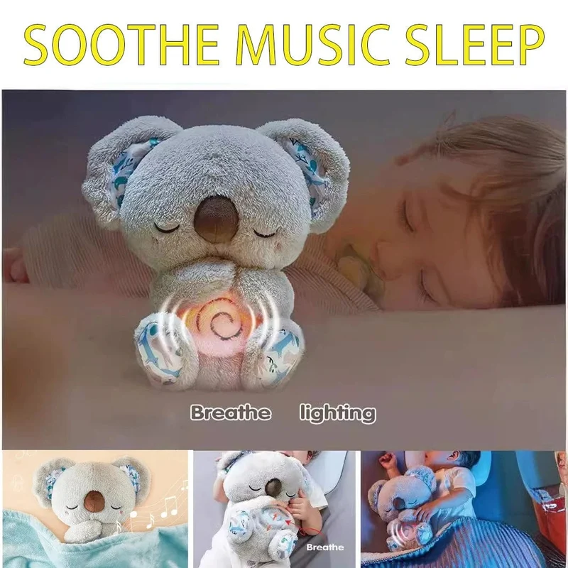 Baby Pacify Breathing Rabbit Doll Beruhigt Otter Plüschtier Kinder Beruhigende Musik Schlafbegleiter Spielzeug Bär Gefülltes Geschenk für Kinder