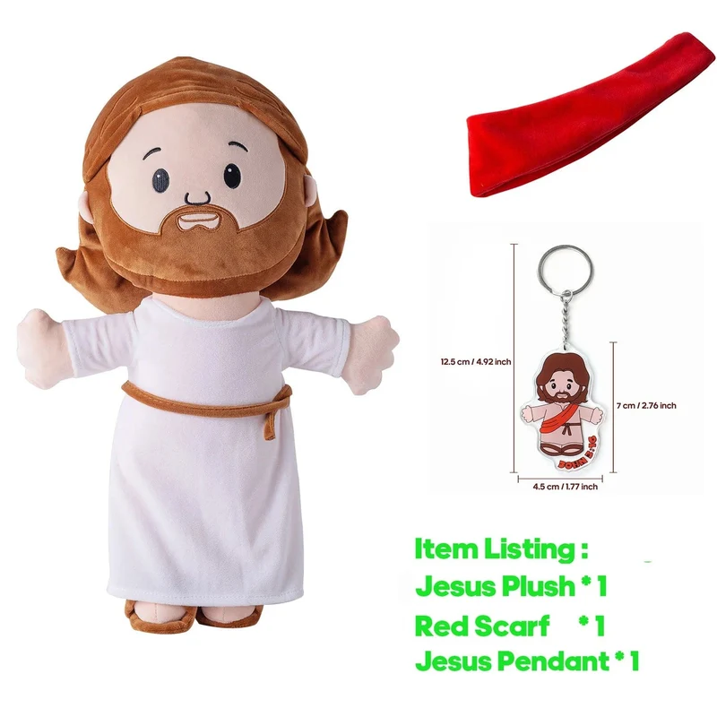25 cm/50 cm großes Jesus-Plüschkissen mit Bibelmotiv, ideal als Weihnachtsgeschenk für Kinder