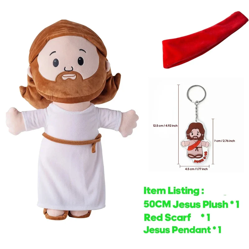 25 cm/50 cm großes Jesus-Plüschkissen mit Bibelmotiv, ideal als Weihnachtsgeschenk für Kinder