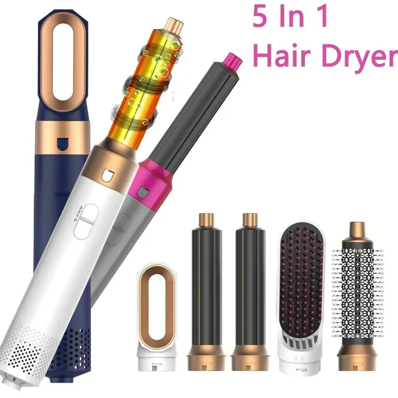 Professioneller Air Hair Styler 5 in 1 Geräuscharmer Haarglätter zum Locken und Trocknen der Haare 1000 W Heißluftbürsten