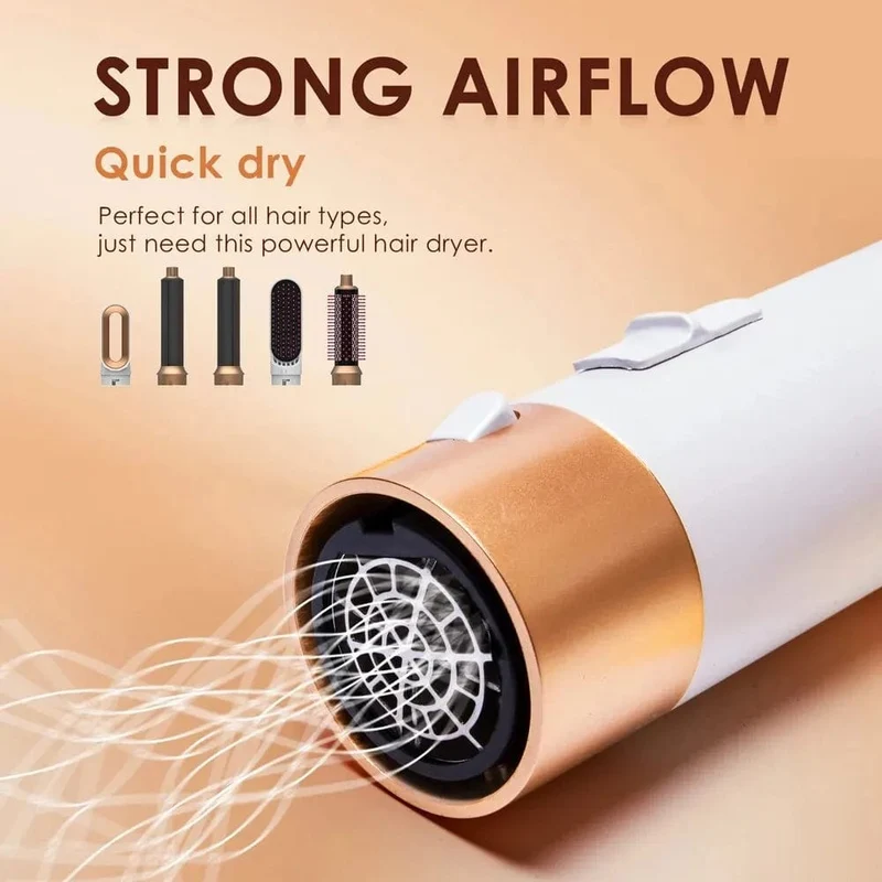 Professioneller Air Hair Styler 5 in 1 Geräuscharmer Haarglätter zum Locken und Trocknen der Haare 1000 W Heißluftbürsten