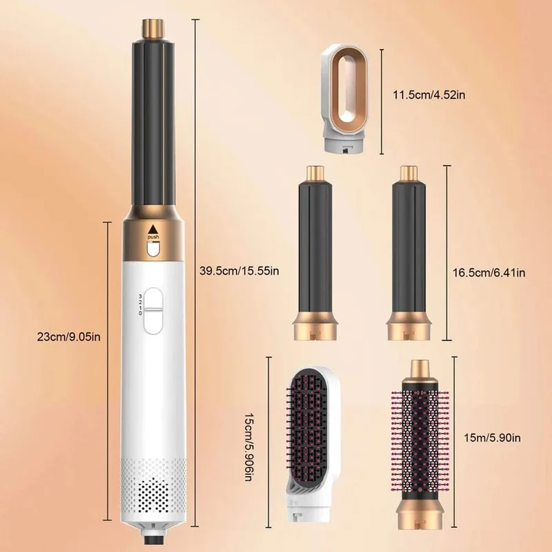 Professioneller Air Hair Styler 5 in 1 Geräuscharmer Haarglätter zum Locken und Trocknen der Haare 1000 W Heißluftbürsten