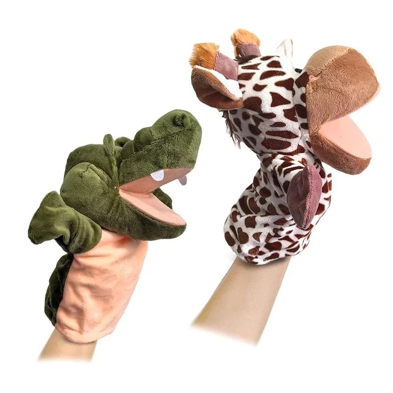 Gefüllte Plüschtiere Spielzeug Hand Finger Story Puppet Kawaii Puppen Pädagogisches Baby Spielzeug Löwe Elefant Hase Affe Kinder Geschenk