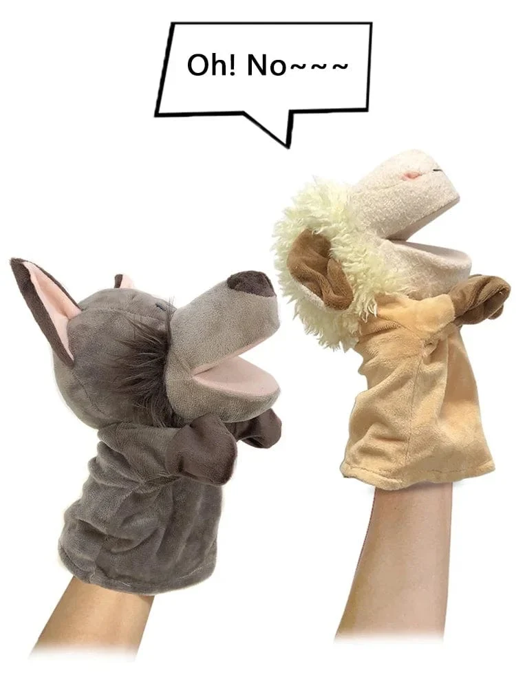 Gefüllte Plüschtiere Spielzeug Hand Finger Story Puppet Kawaii Puppen Pädagogisches Baby Spielzeug Löwe Elefant Hase Affe Kinder Geschenk