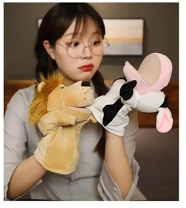 Gefüllte Plüschtiere Spielzeug Hand Finger Story Puppet Kawaii Puppen Pädagogisches Baby Spielzeug Löwe Elefant Hase Affe Kinder Geschenk