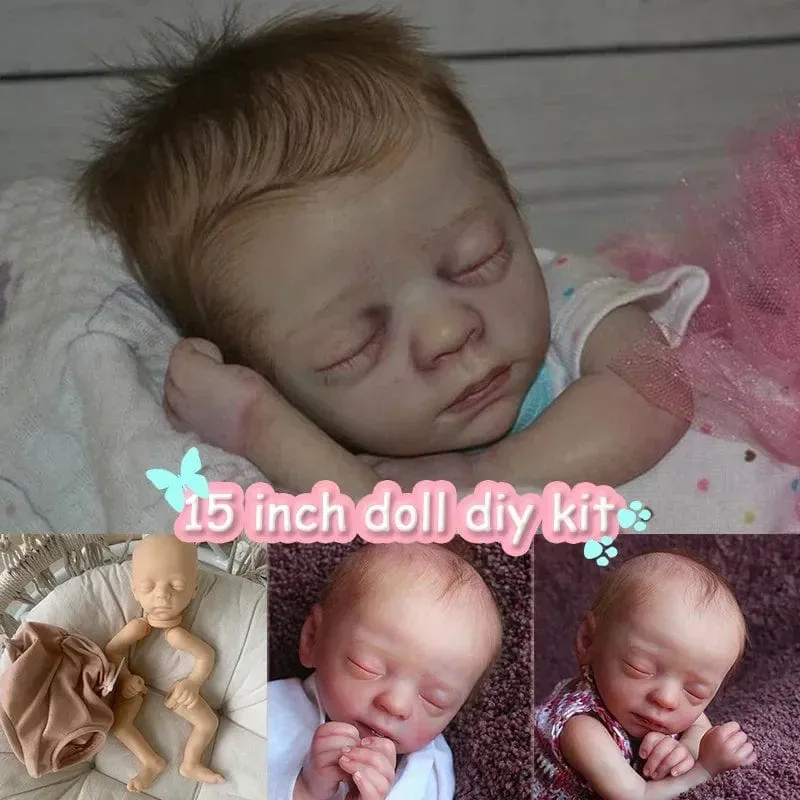 15 zoll Bebe Reborn Kit Segen Schlafen Neugeborenen Baby DIY Unlackiert Reborn Blank Puppe Teile Muñecas Kit Reborn кукла реборн