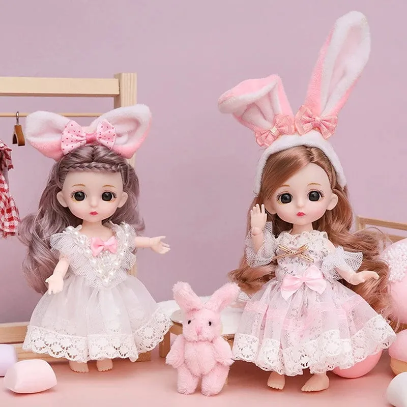 Mini 16cm BJD Puppe 13 Bewegliche Gelenke Mädchen Puppe 3D Großen Augen 1/12 Mode Prinzessin Puppe DIY Ankleide Spielzeug Puppe Mit Kleidung Geschenk