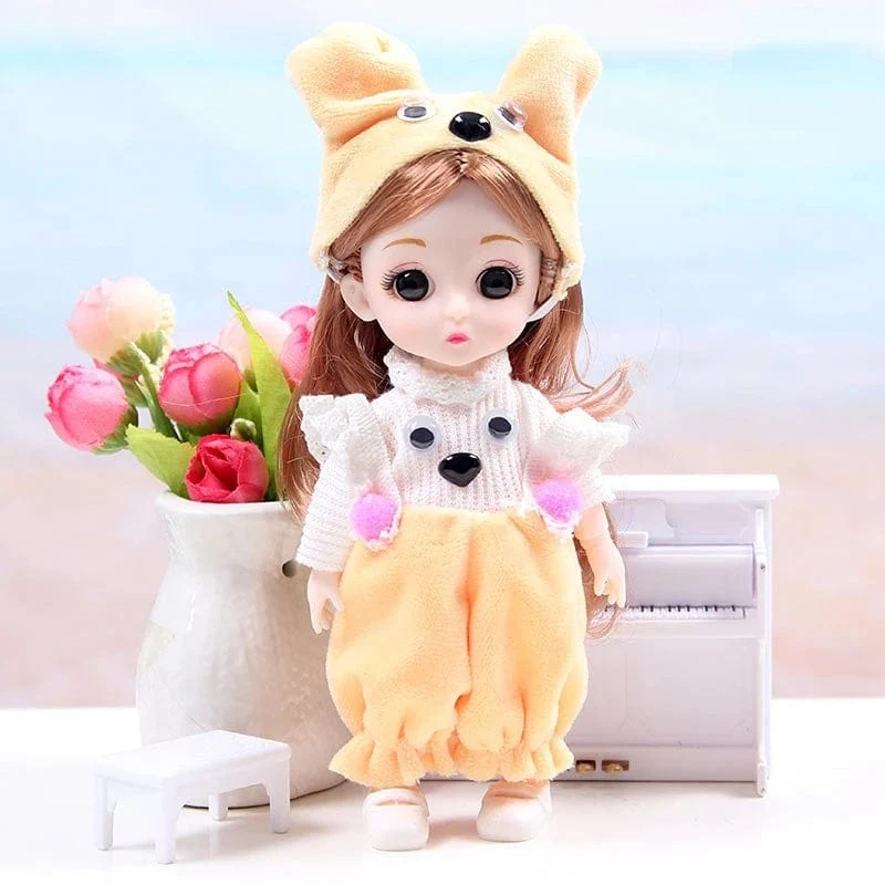 Mini 16cm BJD Puppe 13 Bewegliche Gelenke Mädchen Puppe 3D Großen Augen 1/12 Mode Prinzessin Puppe DIY Ankleide Spielzeug Puppe Mit Kleidung Geschenk