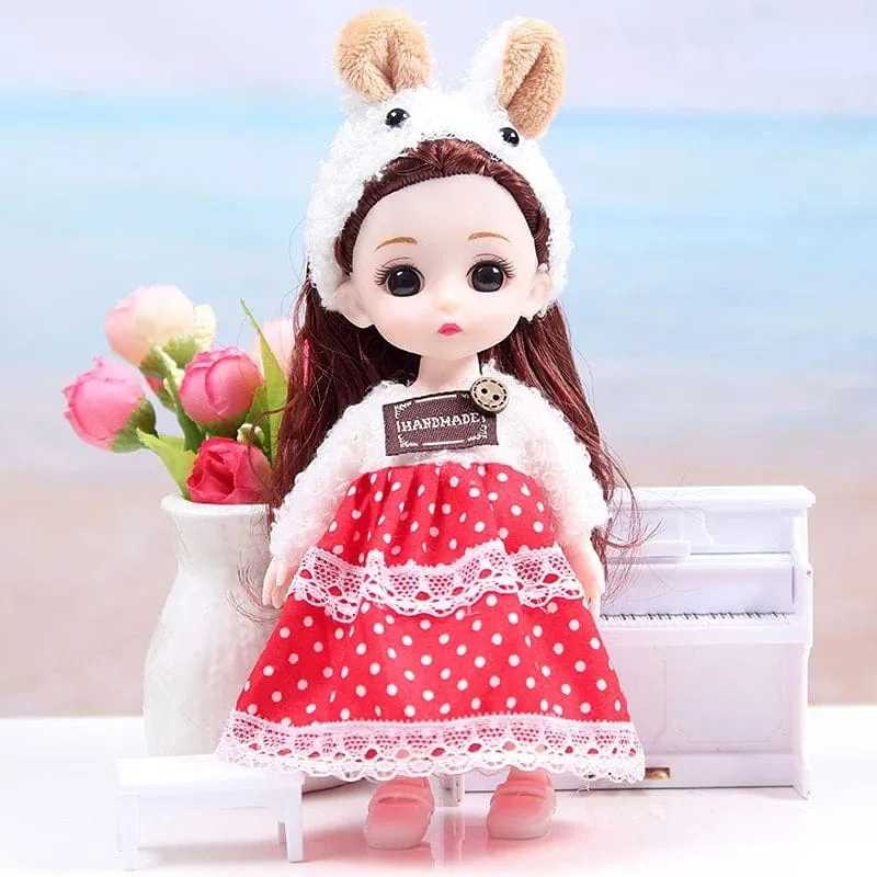 Mini 16cm BJD Puppe 13 Bewegliche Gelenke Mädchen Puppe 3D Großen Augen 1/12 Mode Prinzessin Puppe DIY Ankleide Spielzeug Puppe Mit Kleidung Geschenk