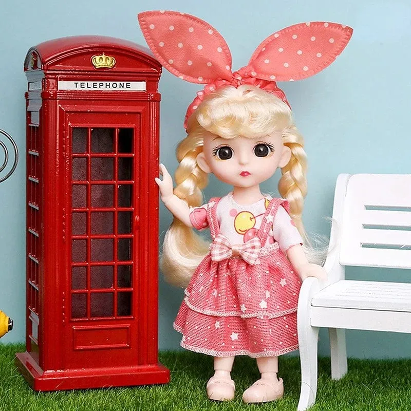 Mini 16cm BJD Puppe 13 Bewegliche Gelenke Mädchen Puppe 3D Großen Augen 1/12 Mode Prinzessin Puppe DIY Ankleide Spielzeug Puppe Mit Kleidung Geschenk