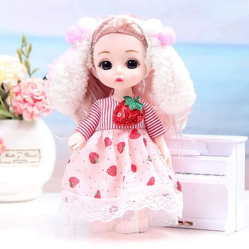 Mini 16cm BJD Puppe 13 Bewegliche Gelenke Mädchen Puppe 3D Großen Augen 1/12 Mode Prinzessin Puppe DIY Ankleide Spielzeug Puppe Mit Kleidung Geschenk